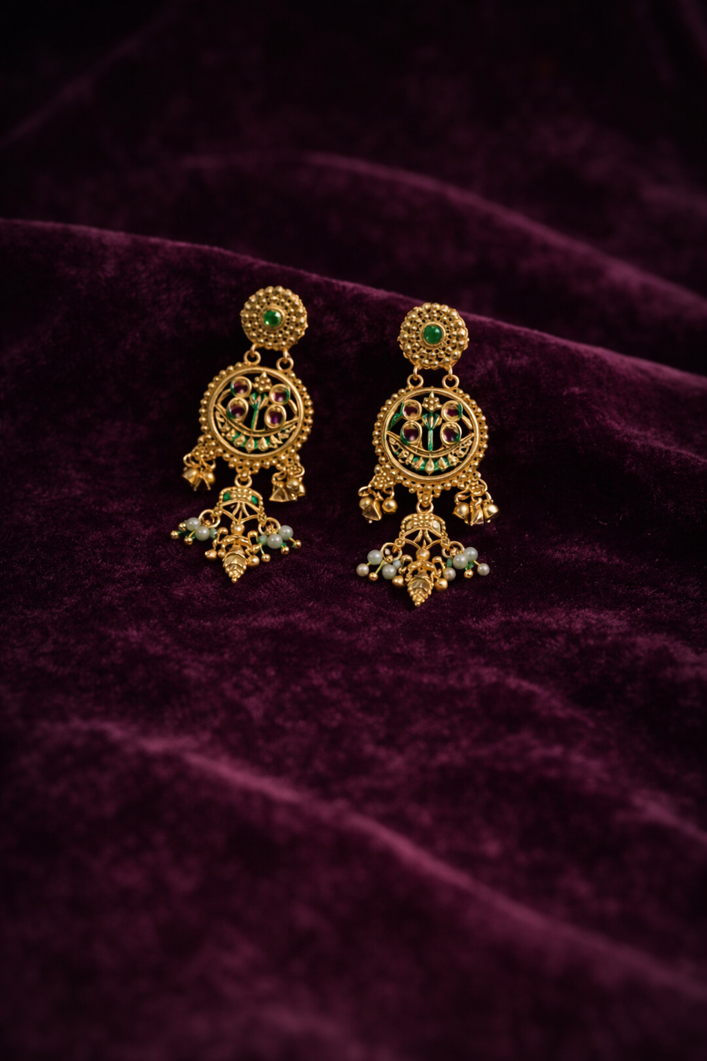 Royal Antique Gold Layered Heritage Necklace Set