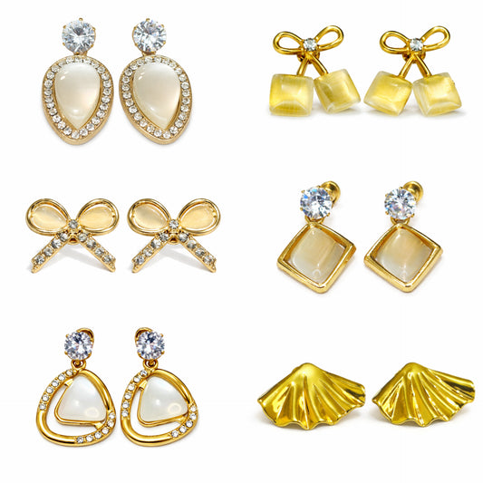 Stud & Drop Earrings Combo