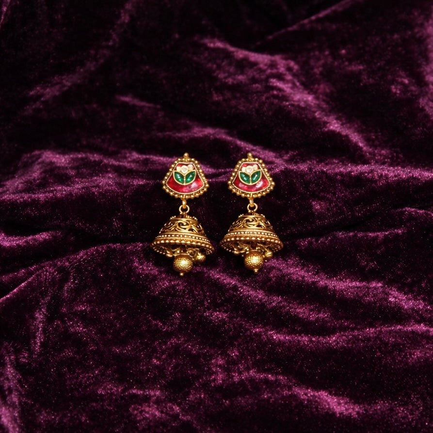 Antique Gold Finish Choker Necklace Set