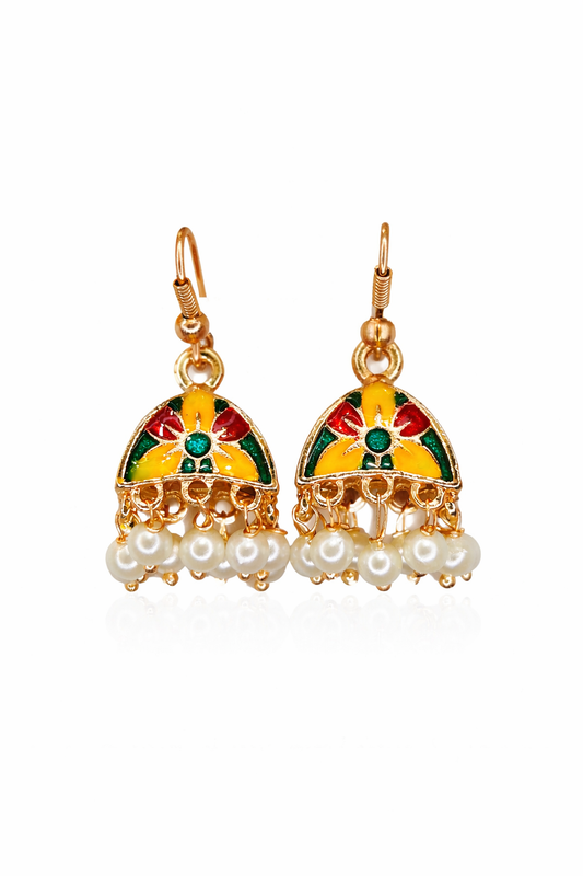 Meenakari Hand-Printed Earrings