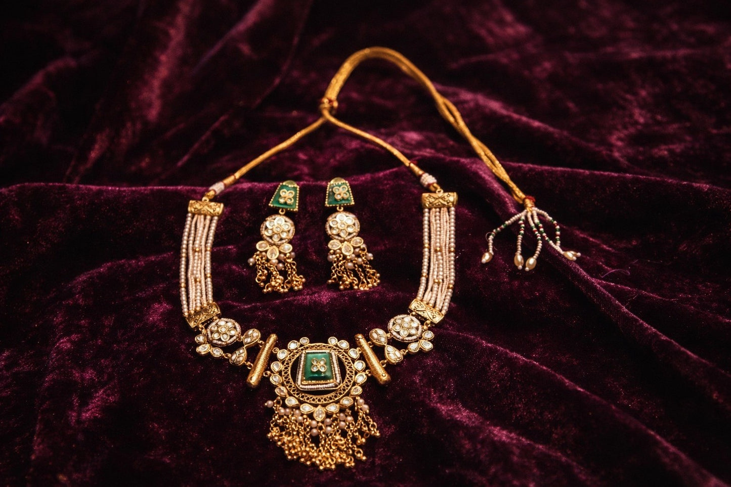 Emerald Pearl Heritage Necklace Set