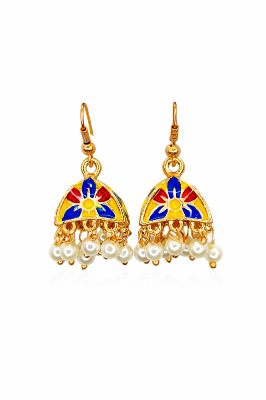 Meenakari Hand-Printed Earrings