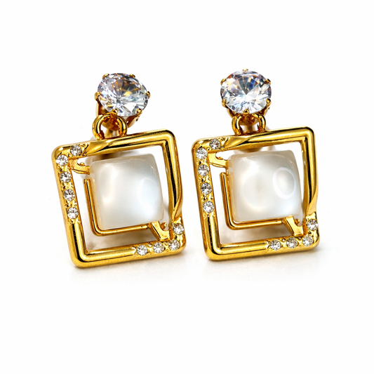 Elegant gold-tone drop earrings