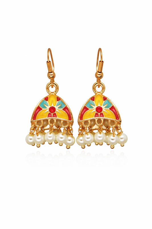 Meenakari Hand-Printed Earrings