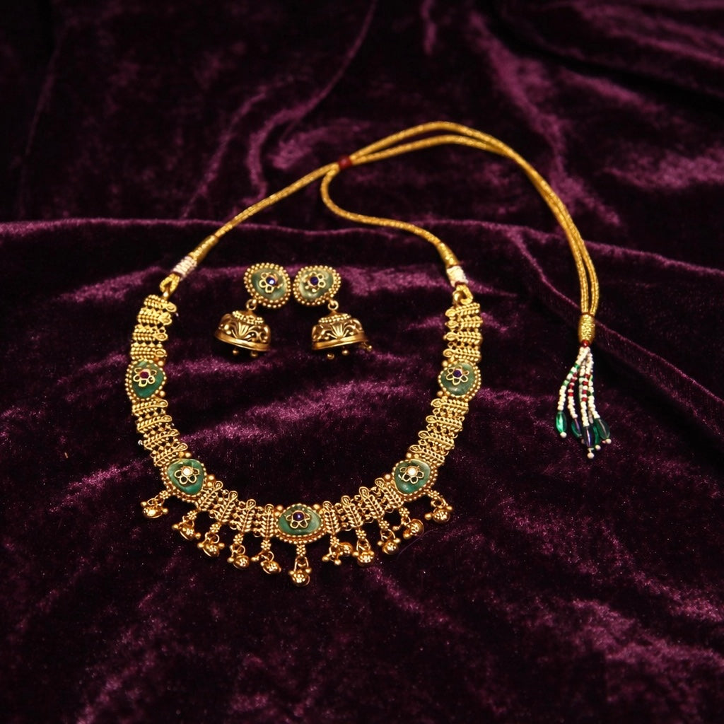 Traditional Antique Gold Necklace Set
