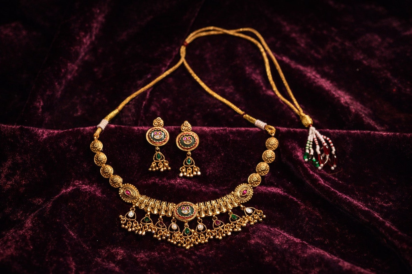 Royal Heritage Gold Finish Necklace Set