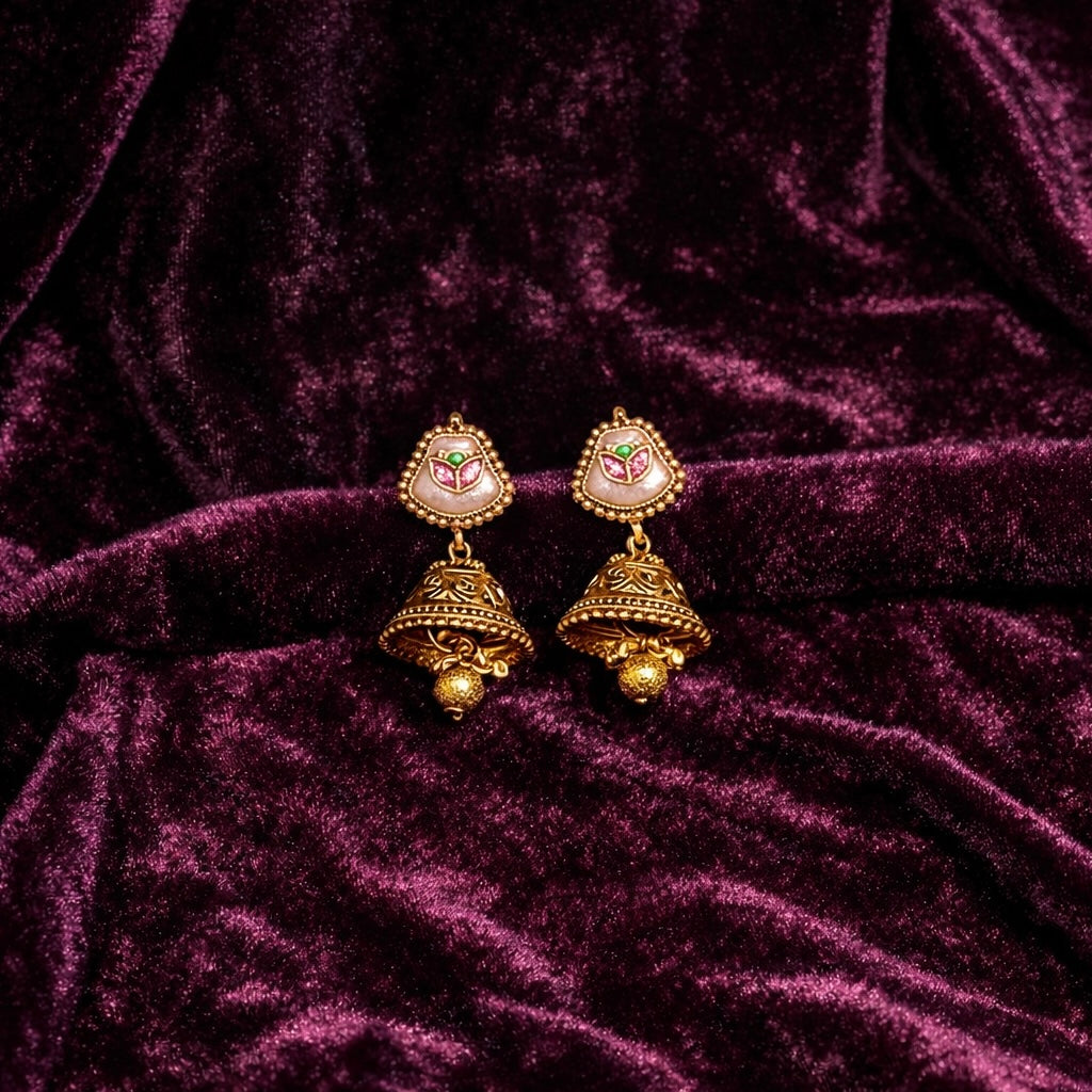 Antique Gold Finish Choker Necklace Set