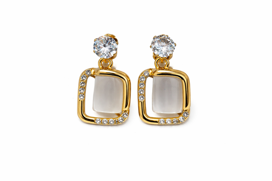 Elegant gold-tone drop earrings