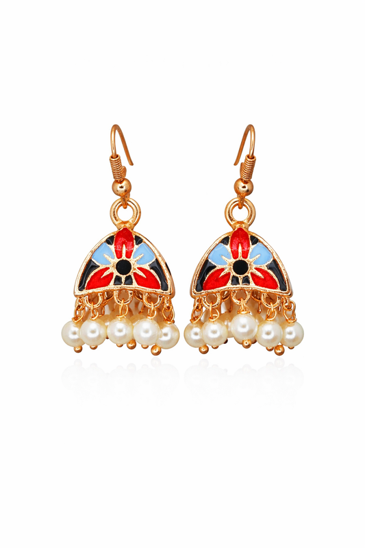 Meenakari Hand-Printed Earrings