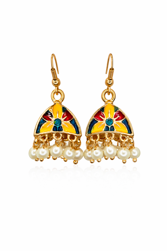 Meenakari Hand-Printed Earrings