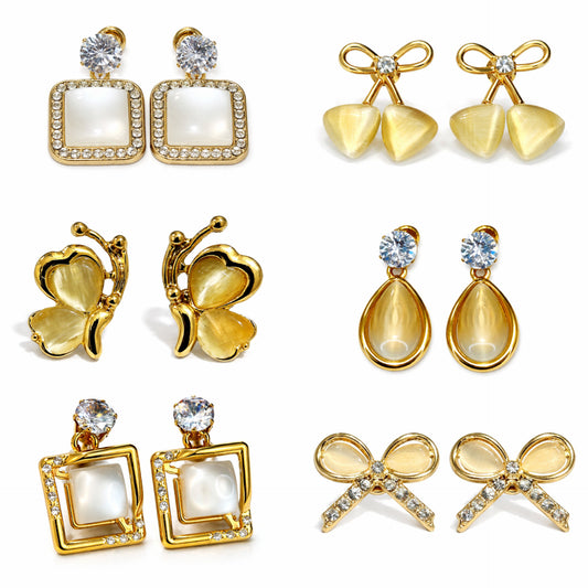 Stud & Drop Earrings Combo