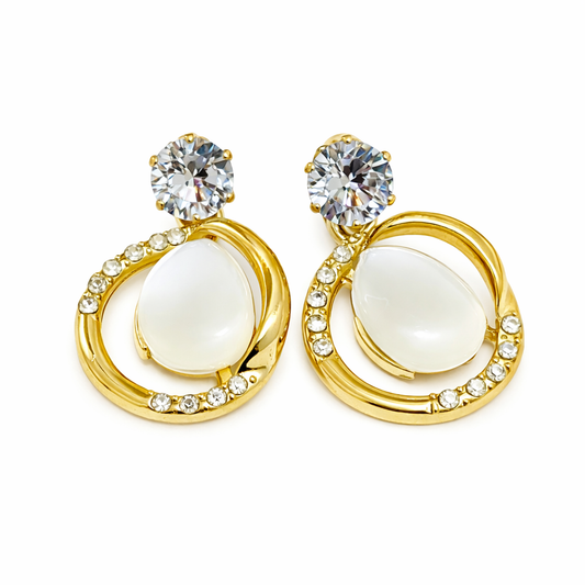 Elegant gold-tone drop earrings